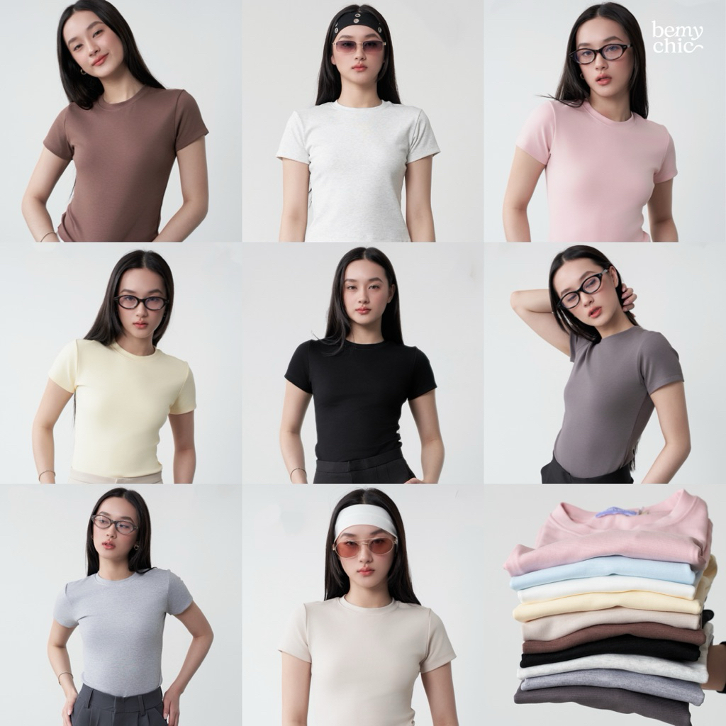 เสื้อครอปผู้หญิง ทรง babytee รัดรูป ผ้านุ่ม ใส่สบาย ไม่ร้อน รุ่น Body Fit Tee by BEMYCHIC
