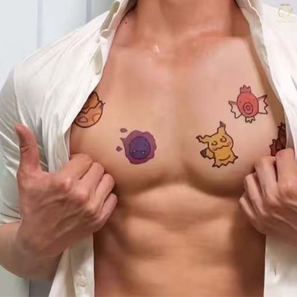 Pokemon สติกเกอร์รอยสักชั่วคราว กันน้ํา ลายการ์ตูนน่ารักจํานวน 30 ชิ้น - รูปที่ 4