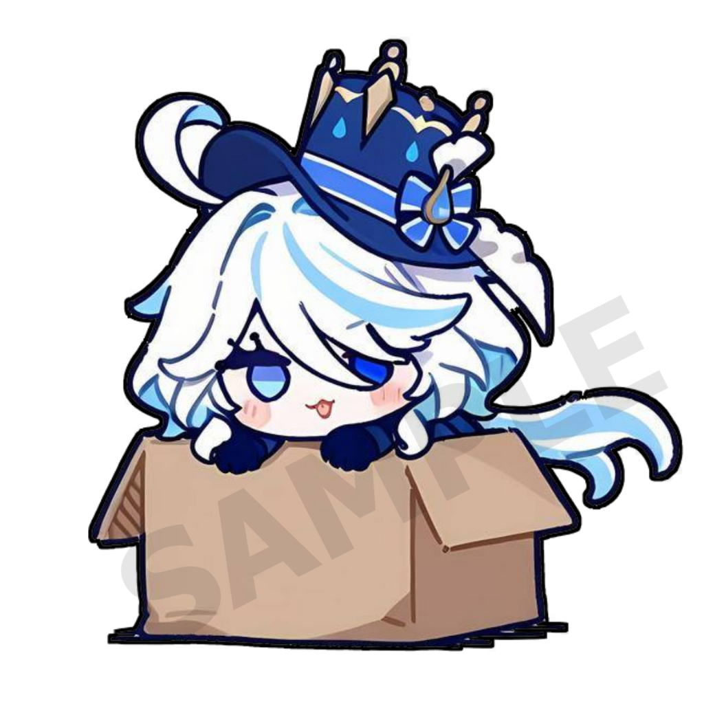 Furina สติ๊กเกอร์ 2 แผ่น Genshin Impact Furina ฟูรินะ เกนชิน จิบิ Genshin