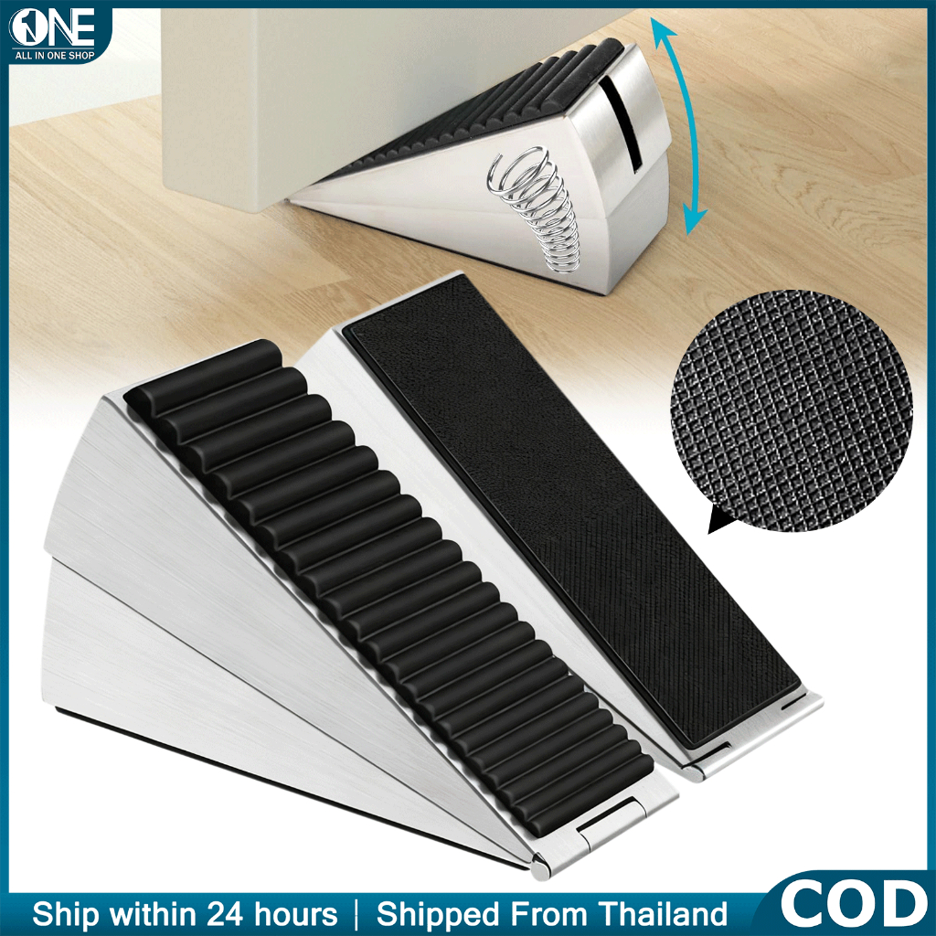 3 Inch-ตัวกันชนประตูสแตนเลสพร้อมสปริงดูดซับแรง กันชนประตูหนัก ป้องกันการชนและเสียงดัง ใช้ได้กับทุกประเภทประตู