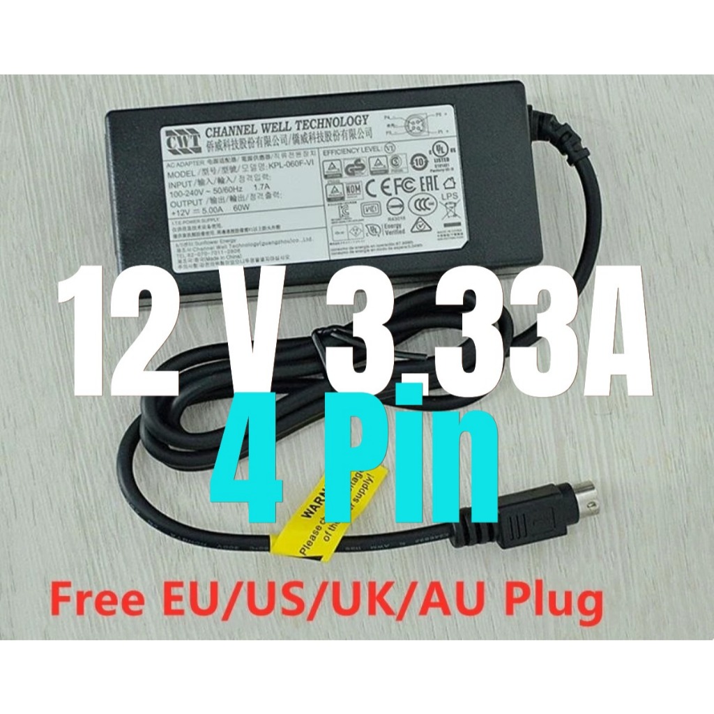 แท้ ใหม่ HIKVISION 12V 3.33A หรือ 5A ( 4 Pin ) CWT หรือ MOSO Adapter สำหรับเครื่องบันทึก HIKVISION แหล่งจ่ายไฟ 4pin