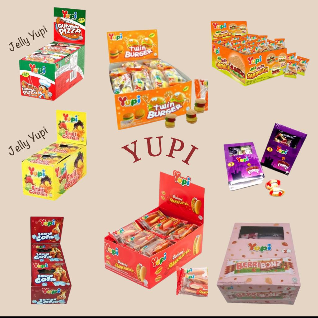 เยลลี่พิซซ่า (12ชิ้น) เยลลี่ผลไม้ เยลลี่หนอน Yupi Jelly ขนม เยลลี่