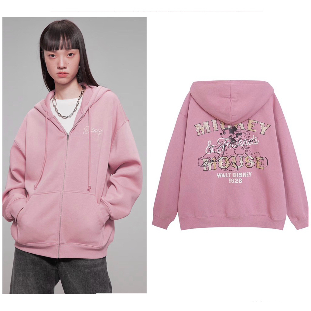 Mickey hoodie เสื้อฮู้ด MICKEY &Friends pink  hoodie    H& M x Disney   TS665 Wlat disney 1928