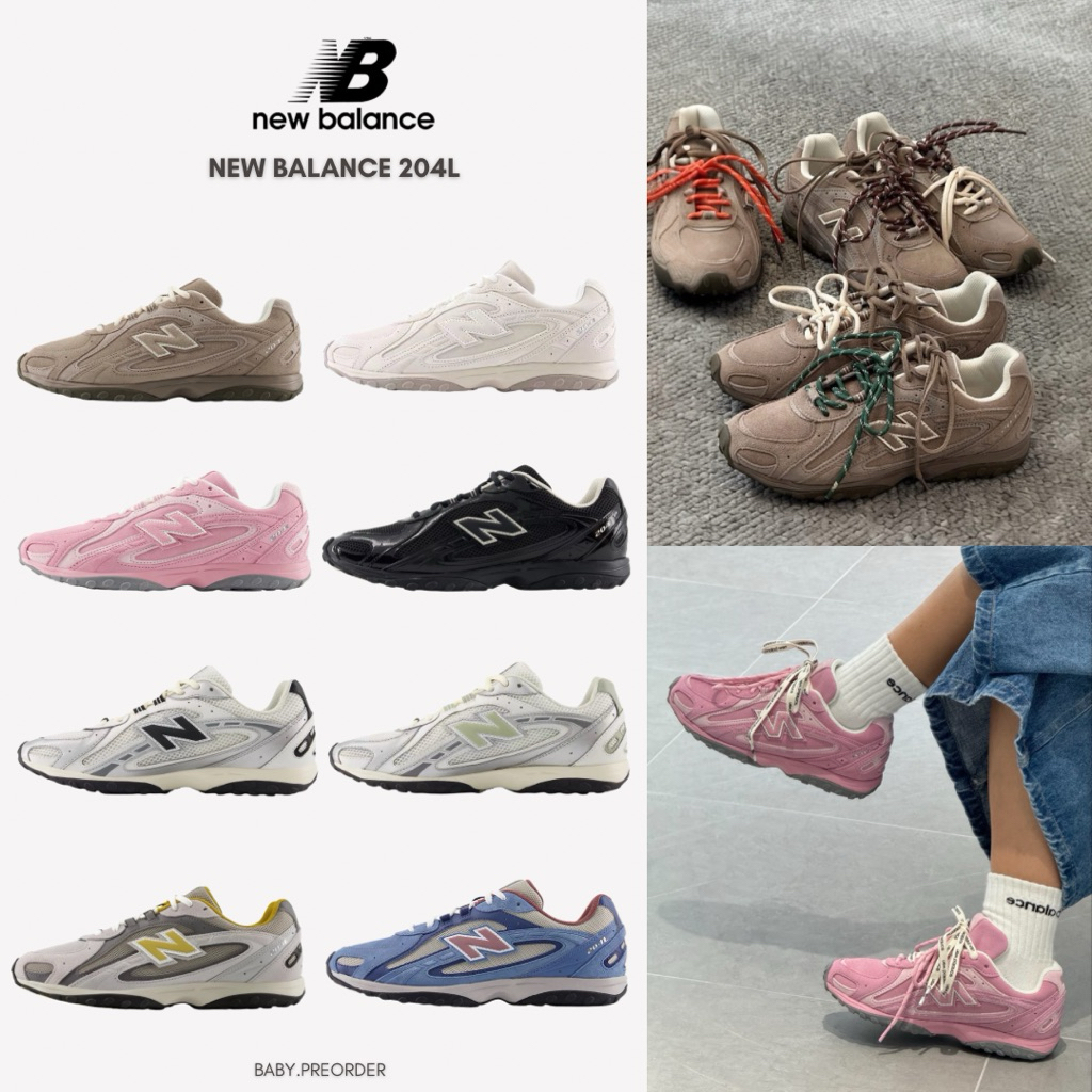 (ใช้โค้ดลดเพิ่ม 20%) NEW BALANCE 204L ของแท้ ออกชอปเซี่ยงไฮ้💯มีแถมเชือก เลือกสีเองได้ (อ่านรายละเอีย