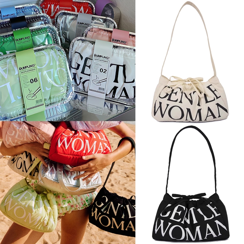 พร้อมส่ง!!Gentlewoman Dumpling Bag Casual Letter Drawstring bag กระเป๋าเกี๊ยว กร