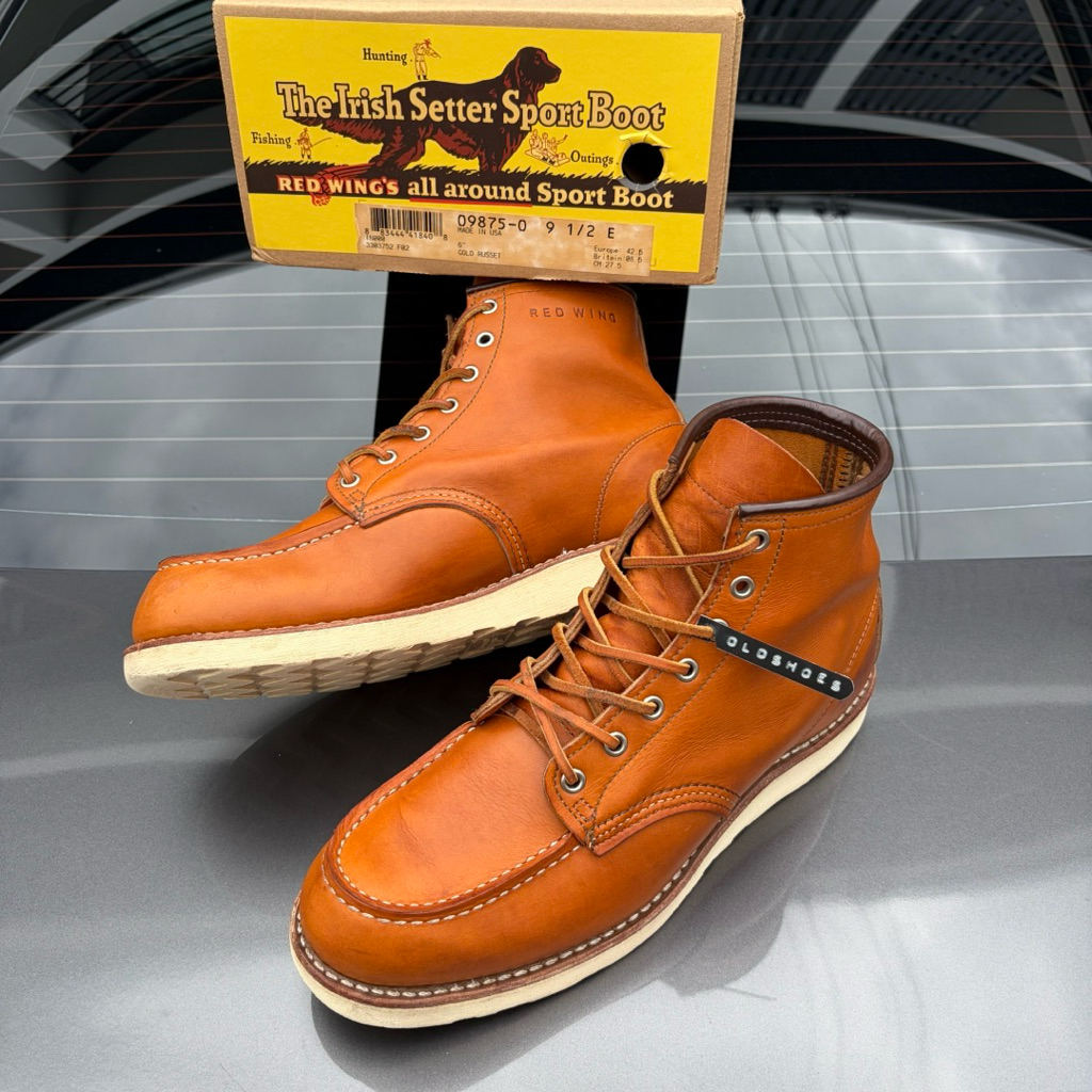 ส่งฟรี 9.5Us 27.5Cm 🇺🇸 RedWing’s limited 9875 Irish Setter Moc Toe BootGold Russet Sequoia มือสอง แท