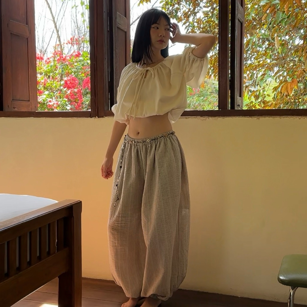 afternoon.tryst | puffy (balloon) pants : กางเกงขายาวบอลลูนผ้าฝ้าย - รูปที่ 2