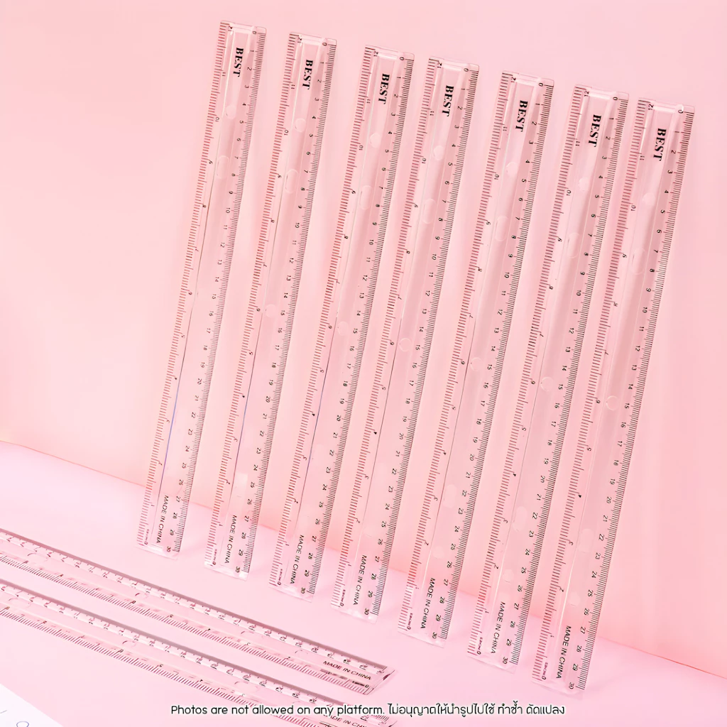 BEST Ruler ไม้บรรทัดพลาสติกใส สีพาสเทล 15/30cm ไม้บรรทัดยืดหยุ่น คุณภาพดี อุปกรณ์เครื่องเขียน นักเรียน สำนักงาน ต้องมี!