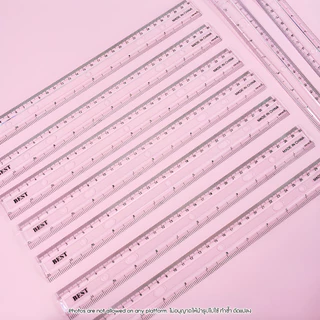 BEST Ruler ไม้บรรทัดพลาสติกใส สีพาสเทล 15/30cm ไม้บรรทัดยืดหยุ่น คุณภาพดี อุปกรณ์เครื่องเขียน นักเรียน สำนักงาน ต้องมี!