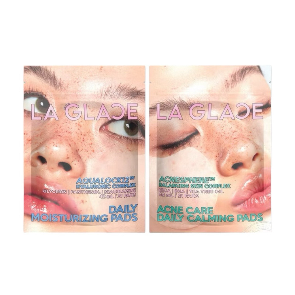 LA GLACE Pads Travel Size 21 Pads ลากลาส โทนเนอร์แพดแบบพกพา (Acne Care Daily Calming/Daily Moisturizing)  {แบบพกพา} – โปรปัง