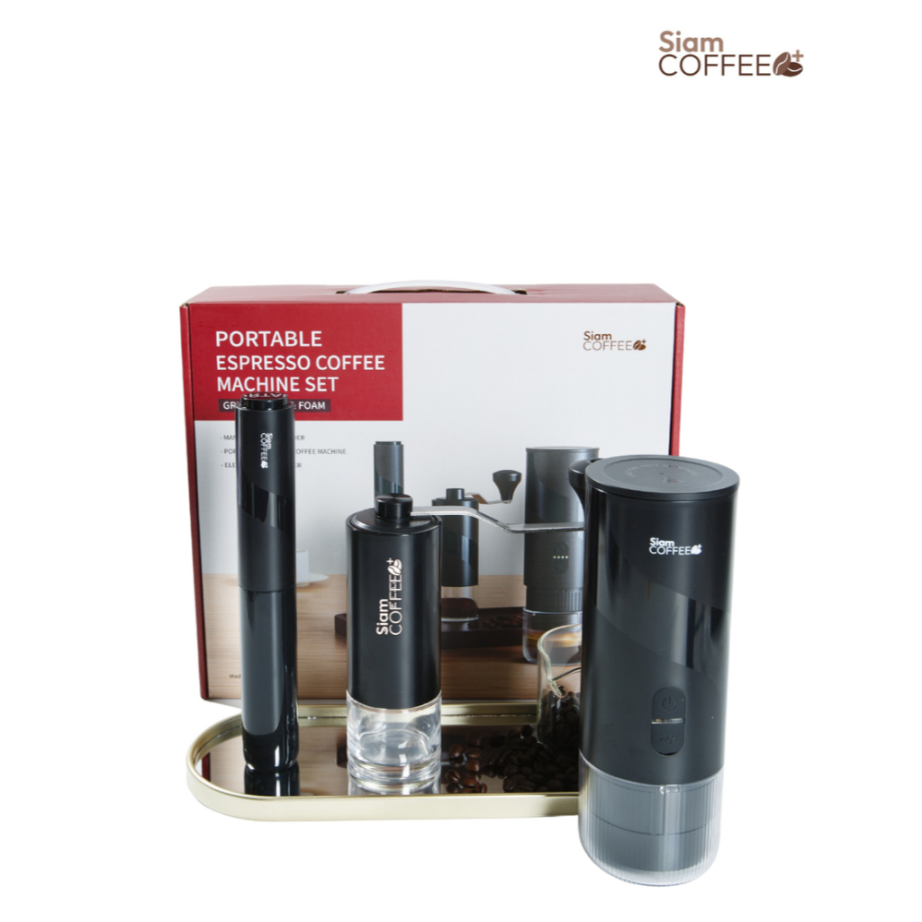 Siam Coffee Plus - Espresso Coffee Machine Set - Grinder,Espresso Machine, Electric Milk Frother