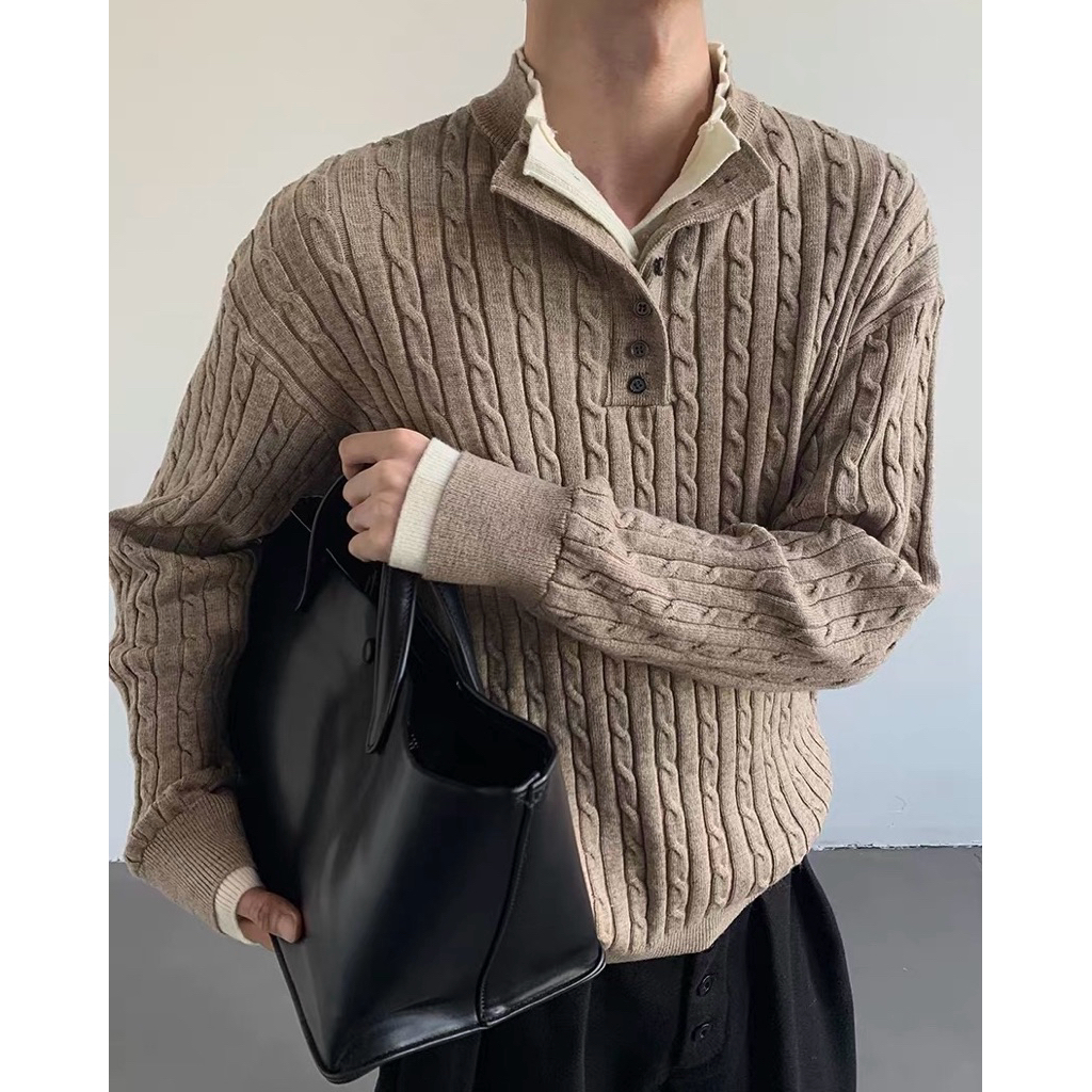 Double button sweater เสื้อแขนยาวสเวตเตอร์ A6