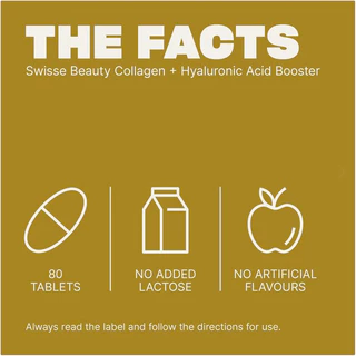 Swisse Beauty Collagen + Hyaluronic Acid Booster 80 Tablets คอลลาเจน+ไฮยาลูโรนิก เพิ่มความยืดหยุ่น ผิวกระจ่างใส