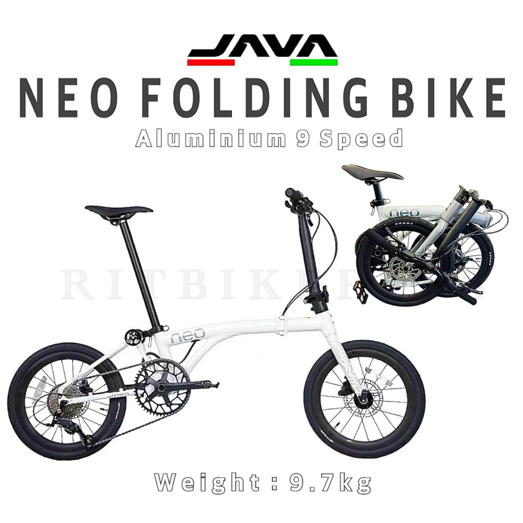 New2025 จักรยานพับ JAVA รุ่น NEO 9 Speed ล้อ 16 นิ้ว เฟรมอลู น้ำหนักเพียง 9.7kg เท่านั้น