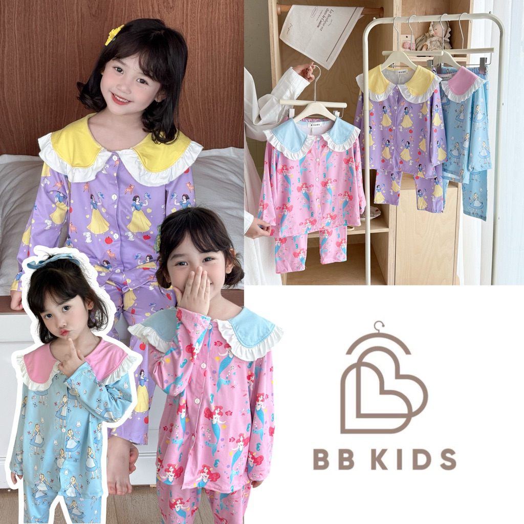 BB Kids‼️ชุดนอนเด็กน่ารัก ลายเจ้าหญิง แอเรียล สโนไวท์