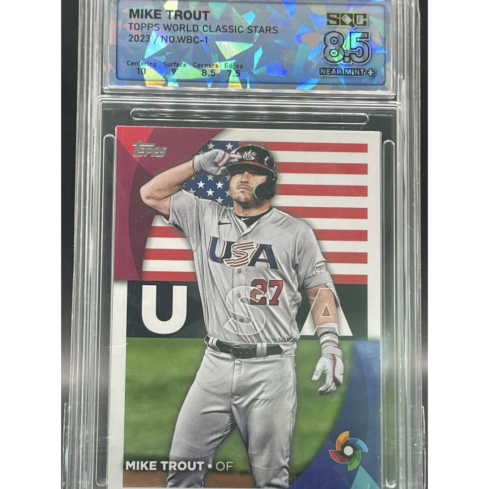 ⚾ Mike Trout 2023 Topps WBC Stars #WBC-1 USA SOC 8.5 NMMT+ การ์ด ไมค์ เทราต์ (Graded)