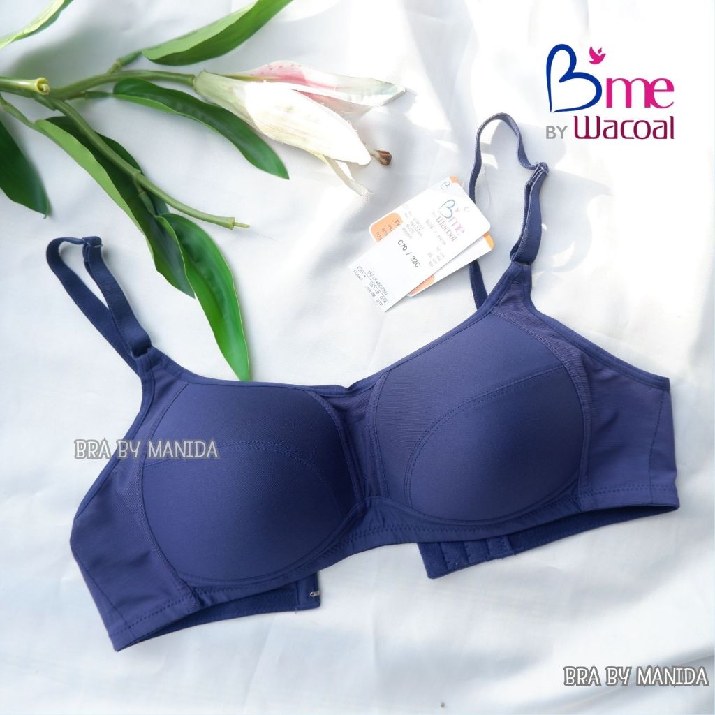 WACOAL B'me - ME1E43(29)🔹ราคา 590.-🌸บราไม่มีโครง ฟองน้ำบาง โอบกระชับรอบเต้า เพิ่มผ้าเก็บทรงด้านข้าง