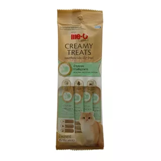 Me-O gold Meo creamy​ treats​ บรรจุ 1ห่อ (15g*4ซอง) ขนมแมวเลียสูตรดูแลสุขภาพ