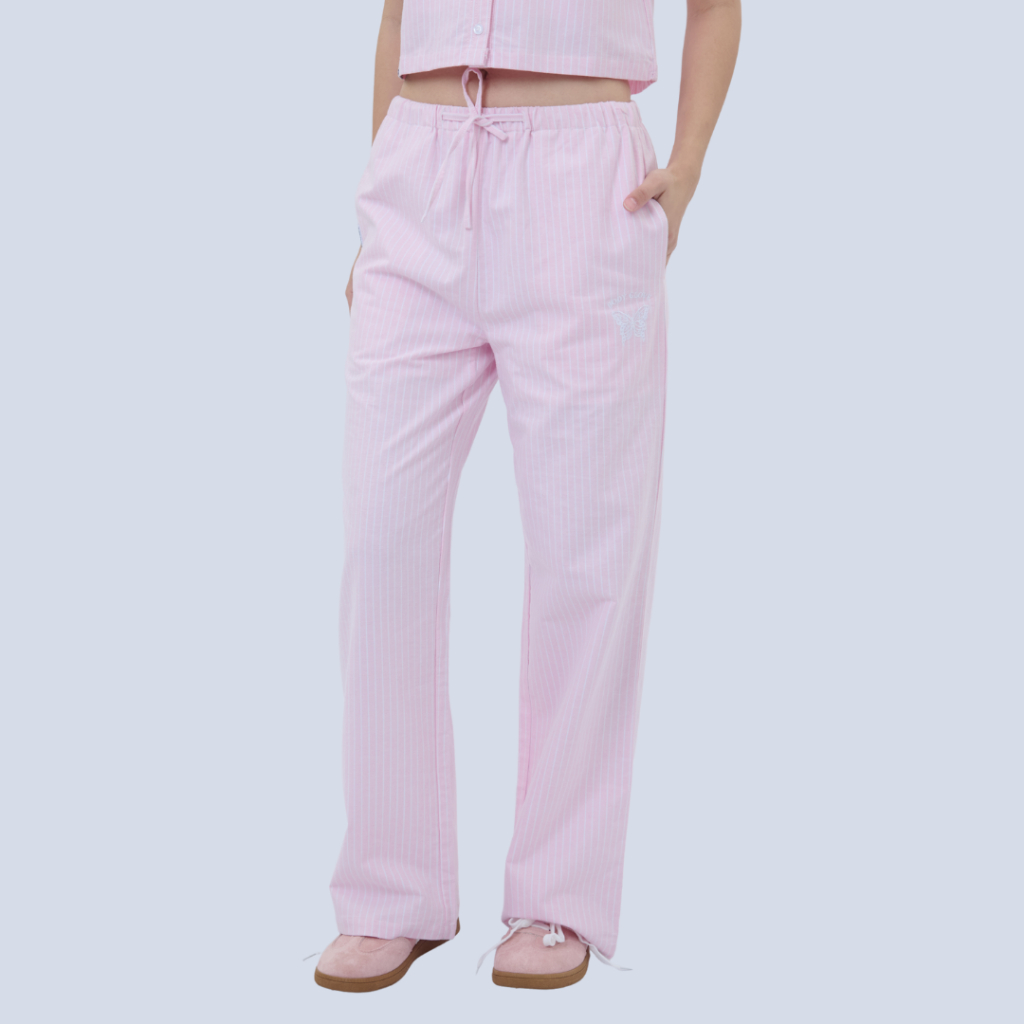 BODY GLOVE Women's Mystic Vibes Striped Pants กางเกงขายาว สีชมพูอ่อน