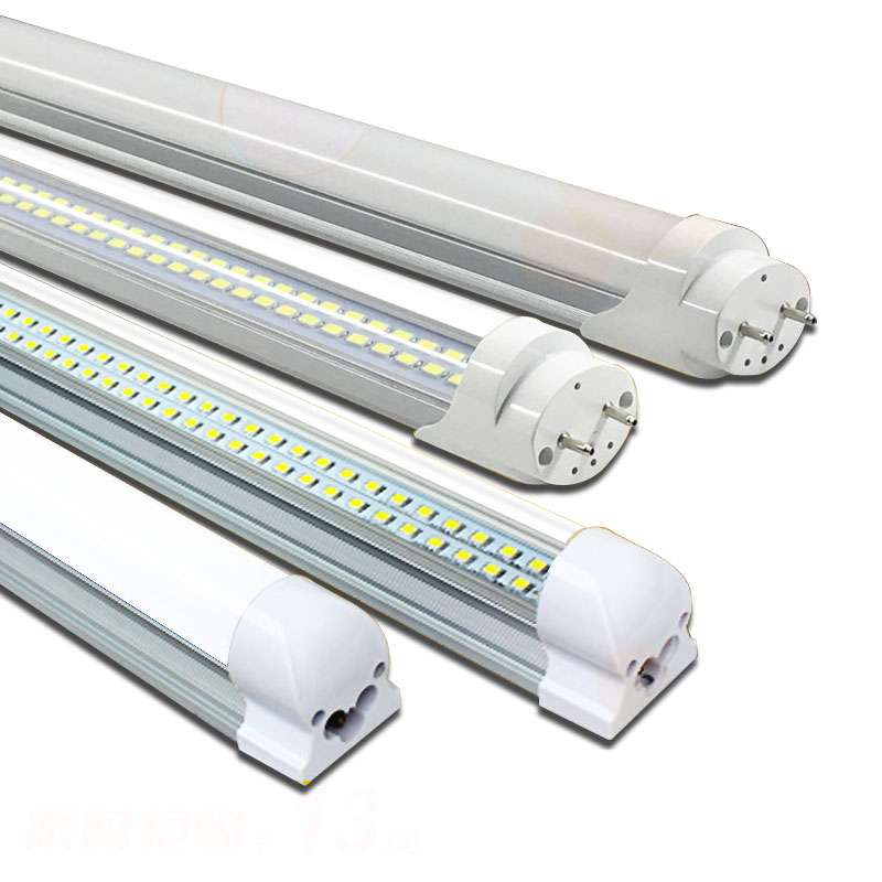 หลอดไฟฟลูออเรสเซนต์ LED T8/T5 แบบเส้นยาว 40W, 50W, 60W, 1.2 ม. แถวคู่ ผสานรวม อัพเกรดความสว่างสูง