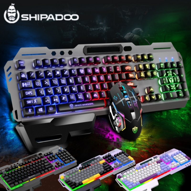 Shipadoo keyboard RGB เกมไก่ รูปแบบ แป้นพิมพ์รูปแบบเกม แป้นพิมพ์แบบกลไก ลูกบิดโลหะ พร้อมที่วางฝ่ามือ