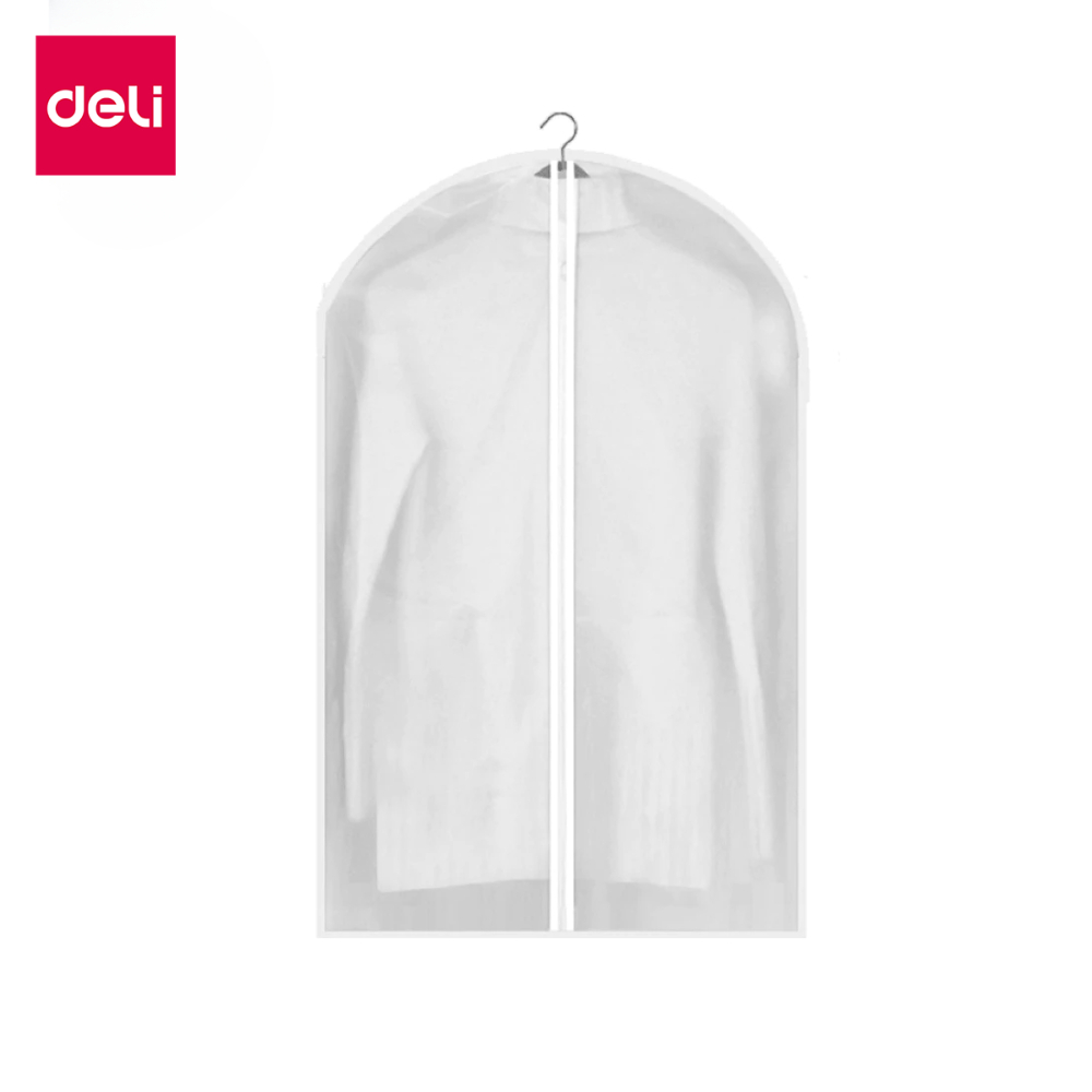 Deli ถุงคลุมเสื้อผ้า ถุงใส่สูท ที่คลุมเสื้อผ้า มีซิปด้านหน้า ป้องกันฝุ่น Clothin