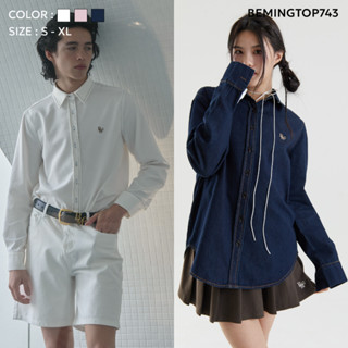 (พร้อมส่ง)Bemingtop743(S-XL) - เชิ๊ตยีนส์เเขนยาว Beming ที่ค…