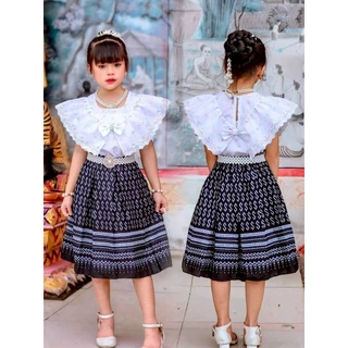 ชุดไทยประยุกต์ ชุดไทยเด็ก ชุดไทยเสื้อปีกหงษ์💚พร้อมส่ง(KH)
