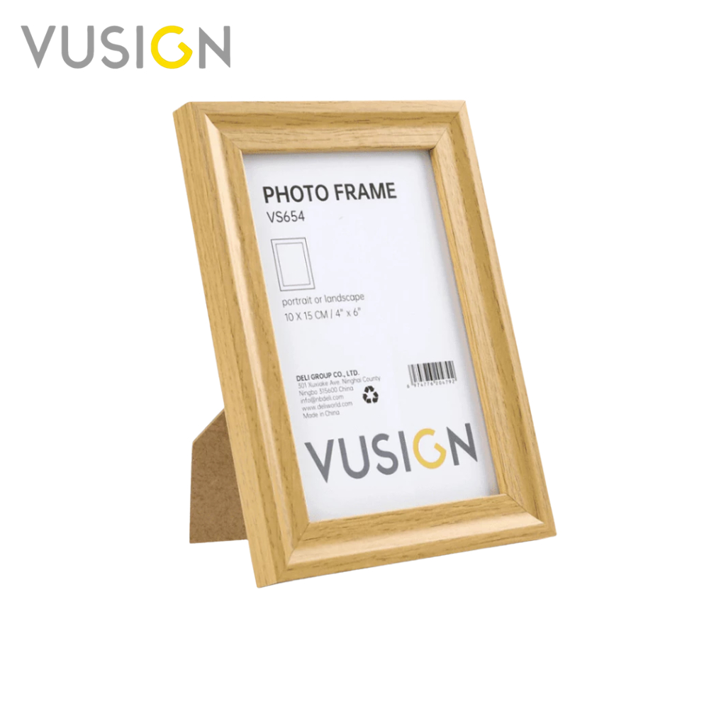 Vusign กรอบรูปมินิมอล กรอบรูปไม้ กรอบรูปตั้งโต๊ะ มีขาตั้งและแขวนผนัง มี 3 สี 4 ขนาด Photo Frame