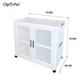 ตู้เสื้อผ้า ตู้เก็บของ แบรนด์ Clip Pac ตัวใหญ่ 2-4 ชั้น มีราวแขวน* หน้ากว้าง 73 CM มีล้อ พับเก็บได้ บานเปิด-ปิดแม่เหล็ก