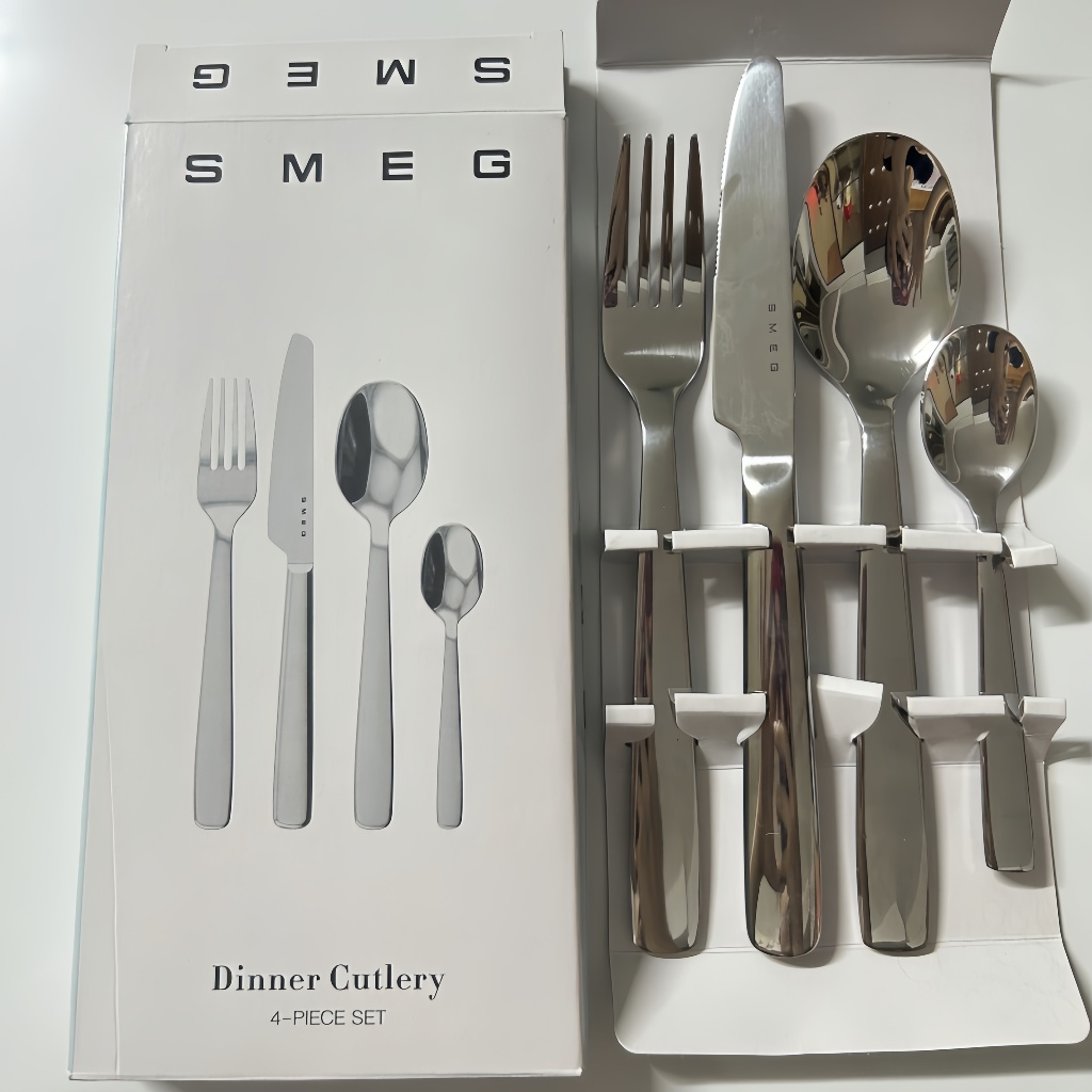 SMEG ช้อนส้อม ช้อน / ส้อม /มีดสเต๊ก แสตนเลส คุณภาพดี ชุดช้อนส้อมอาหารค่ำ  (ชุด 4 ชิ้น) สินค้าพร้อมส่งแล้วครับ🚀ส่งจากไทย