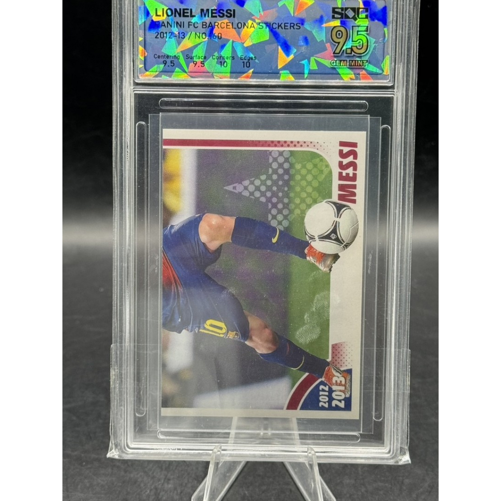 👑 **LIONEL MESSI** SQC 9.5 GEM MINT! 2012 Panini FC Barcelona **STICKER #60**