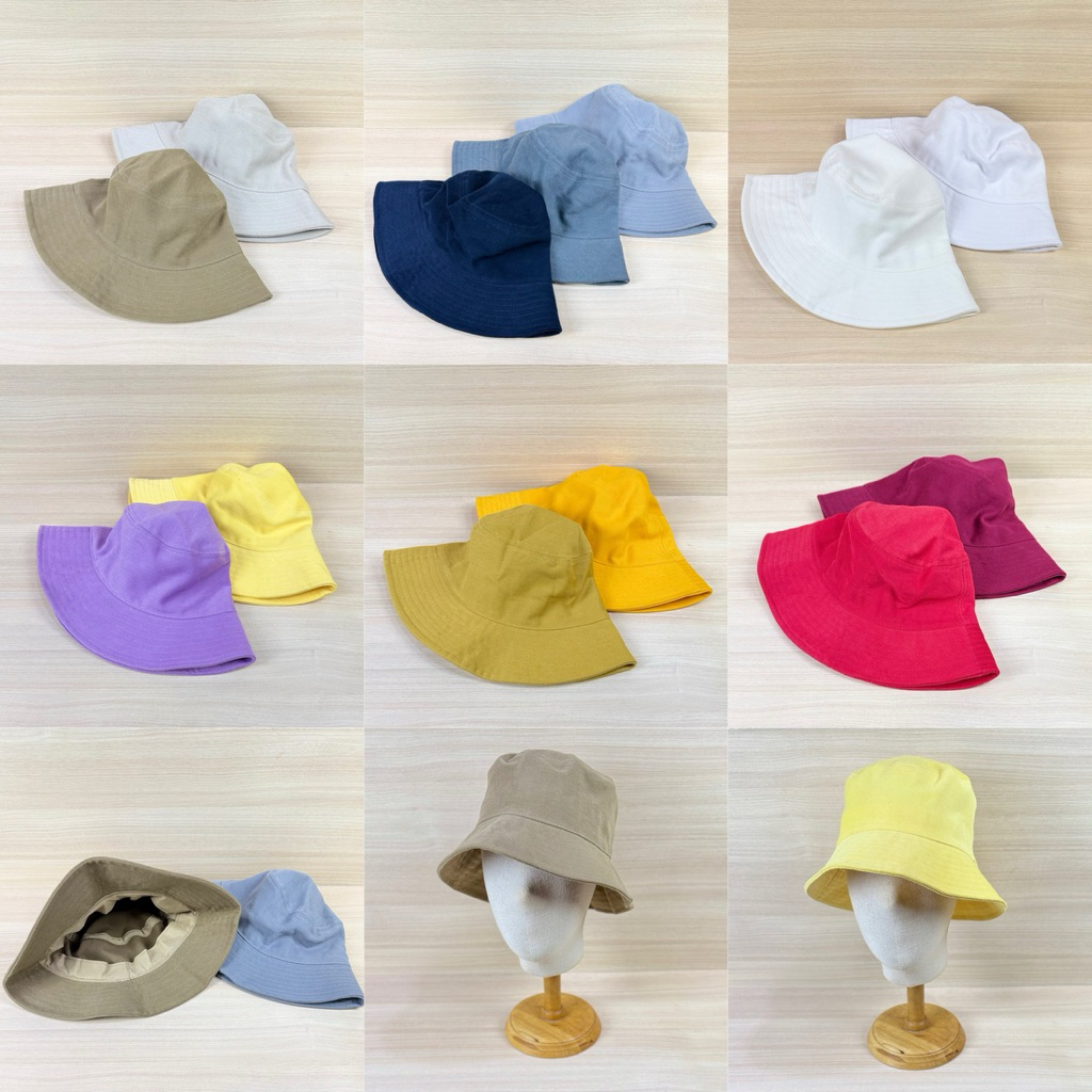 หมวกบักเก็ตผ้าพีชcottonงานไทยราคาส่ง