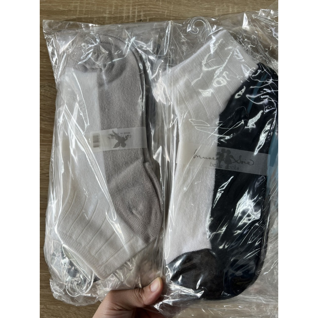 ถุงเท้าฟรีไซส์ Belle socks ข้อสั้น เนื้อผ้านุ่มสบาย งานไทยคุณภาพดี โหล 12 คู่
