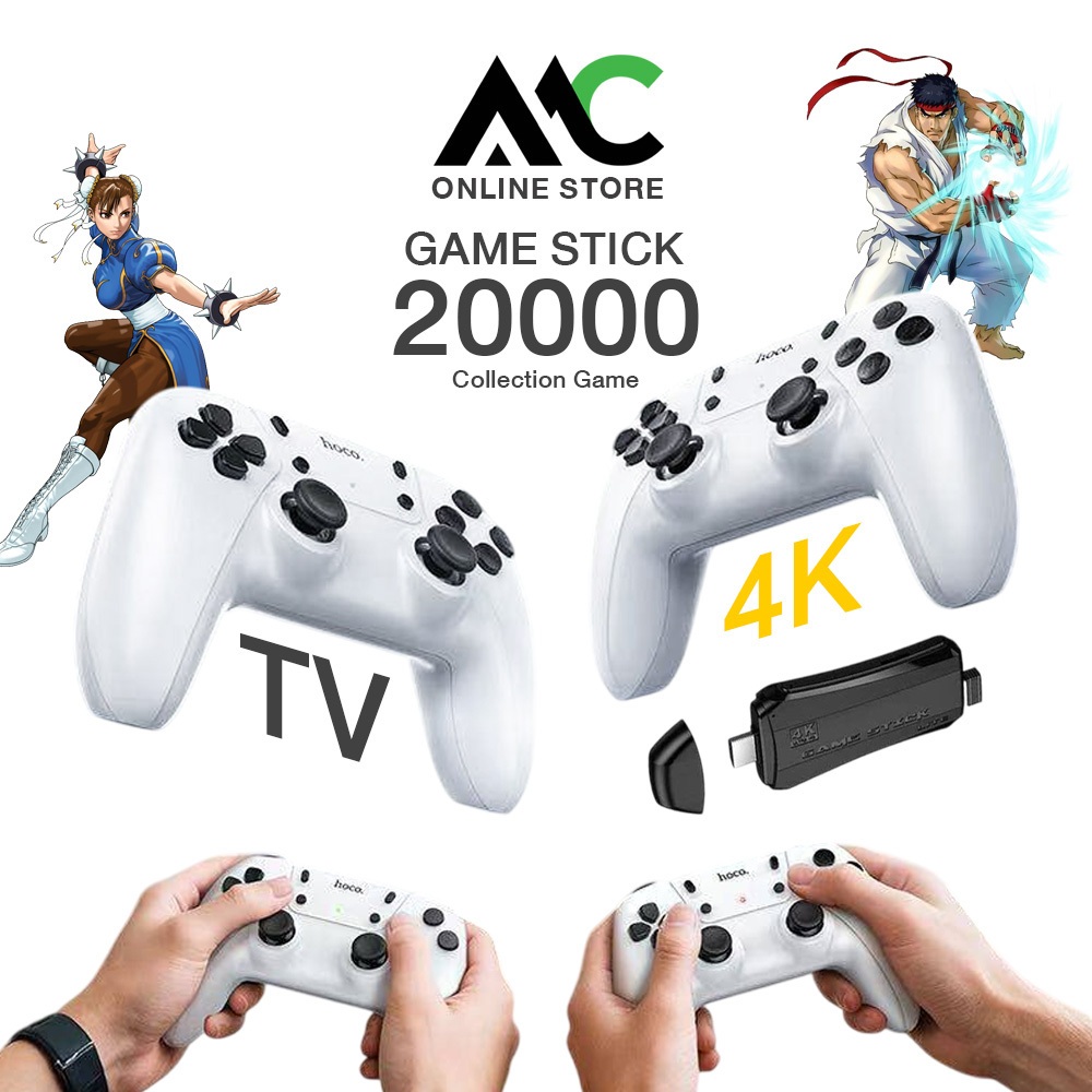 HOCO GA31 Game Stick เครื่องเล่นเกมย้อนยุค พร้อมจอยคู่ไร้สาย และเกมในตัว 20,000 เกม สำหรับ TV และ PC