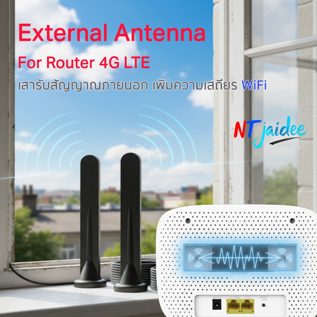 เสาเร้าเตอร์ Router 4G LTE External Antenna SMA  เพิ่มความแรง WiFi พร้อมหัวแปลง TS9