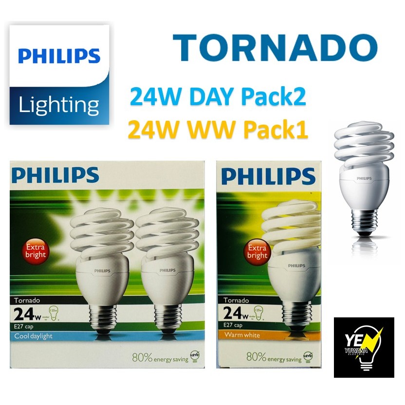 Philips หลอดประหยัด ทอร์นาโด 24W ขั้วเกลียวใหญ่ E27
