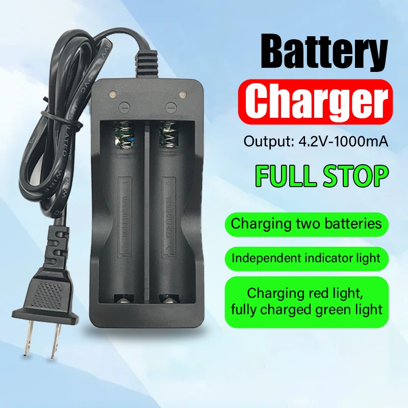 ที่ชาร์จแบตเตอรี่3.7V 18650แบบ2ก้อน(ไม่รวมแบต) รางชาร์จถ่าน ที่ชาร์จถ่าน ตัดไฟเอง
