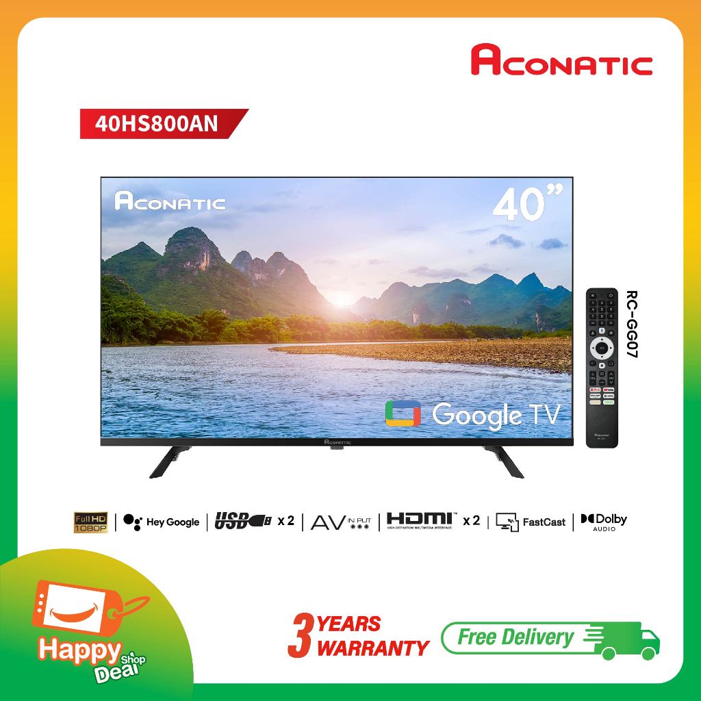 ใหม่ Aconatic ทีวี 40 นิ้ว FHD Google TV รุ่น 40HS800AN ระบบปฏิบัติการ Google Tv (รับประกัน 3 ปี)