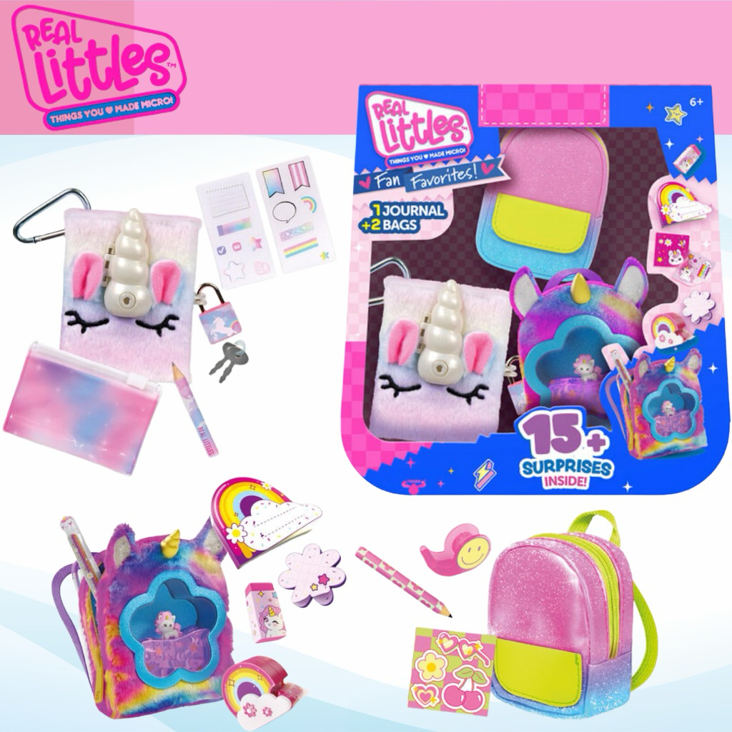 Real Littles Unicorn Journal and Bags Bundle Pack