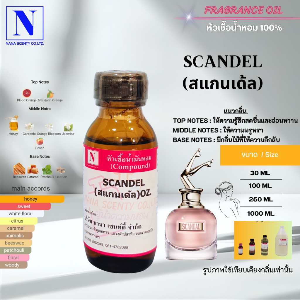หัวเชื้อน้ำหอม 100% กลิ่นสแกนเด้ล (SCANDEL)