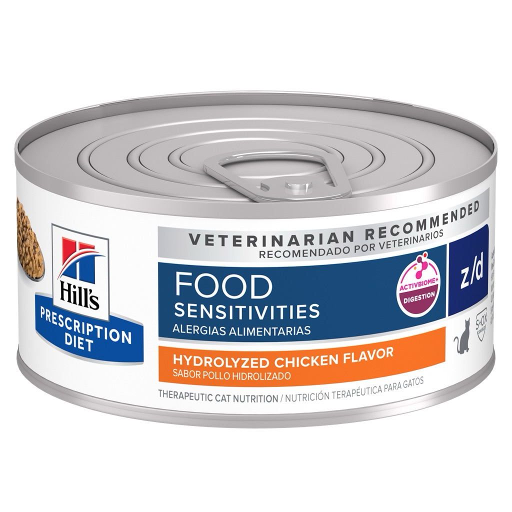 Hill's z/d Skin/Food Sensitivities อาหารแมวโรคผิวหนังหรือภาวะแพ้อาหาร 156 g