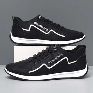 Kicks รองเท้าวิ่งผู้ชายหน้าตาข่ายระบายอากาศดี พื้นนุ่มเด้งเท้า แบบสวมสะดวก กันลื่น รองเท้าแฟชั่นน้ำหนักเบาทรงโลว์