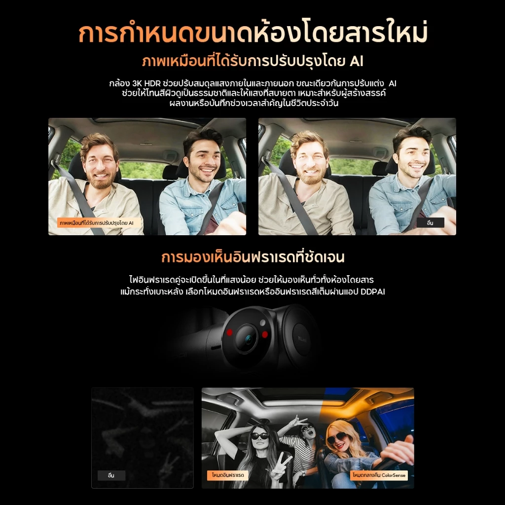 [New]DDPAI Z90 คุณภาพภาพ 4K UHD&HDR กล้องติดรถยนต์  AI Portrait & กล้องภายใน IR โหมดเฝ้าระวังที่จอดรถ 3 ช่อง ADAS 2.0 thumbnail 7