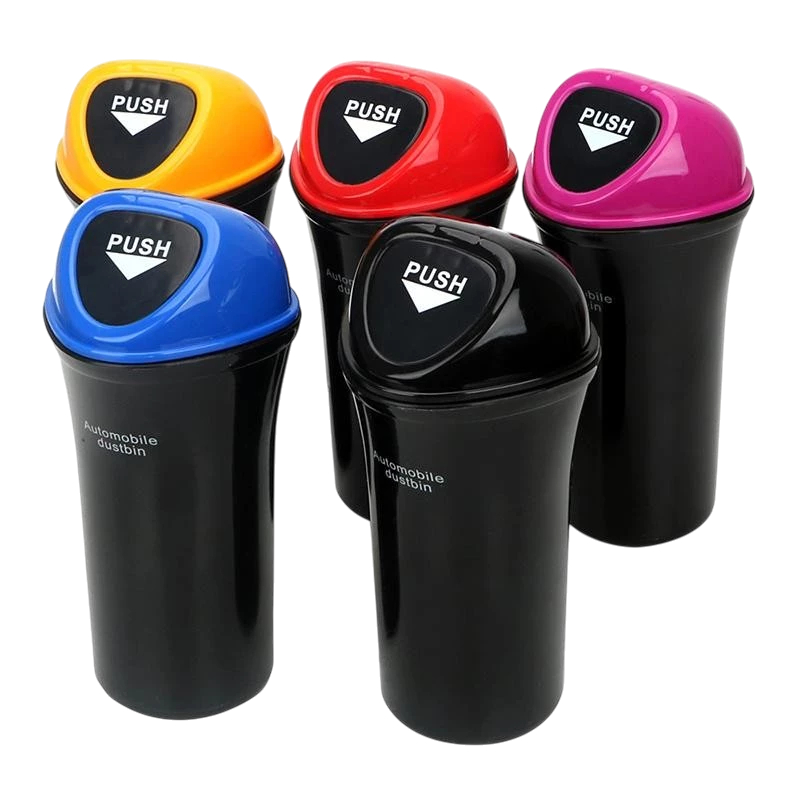 ถังขยะในรถหนีบข้างประตู สีแดงดำ