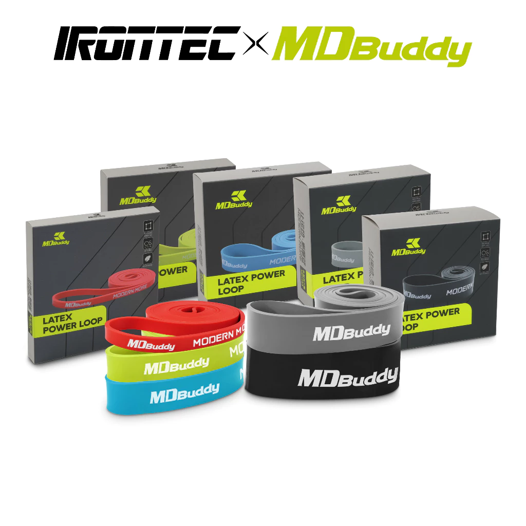 MDBuddy ยางยืดออกกำลังกาย 5 สี GRAY, BLUE,GREEN,RED,BLACK (MD1353) - เครื่องออกกำลังกาย แบรนด์ IRONTECXMDBuddy