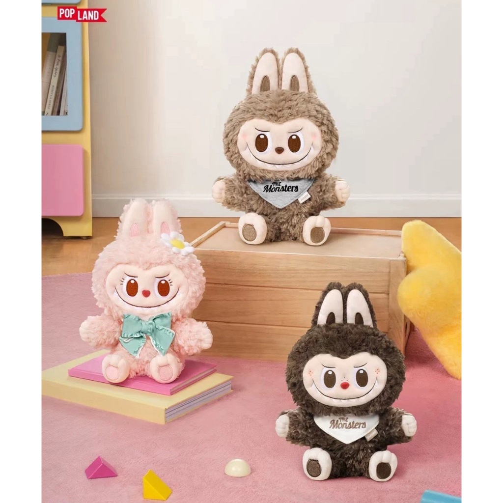 МОКОКО SWEETHEART SERIES MOKOKO HAND PUPPET  (PINK) & THE MONSTERS CLASSIC SERIES LABUBU HAND PUPPET