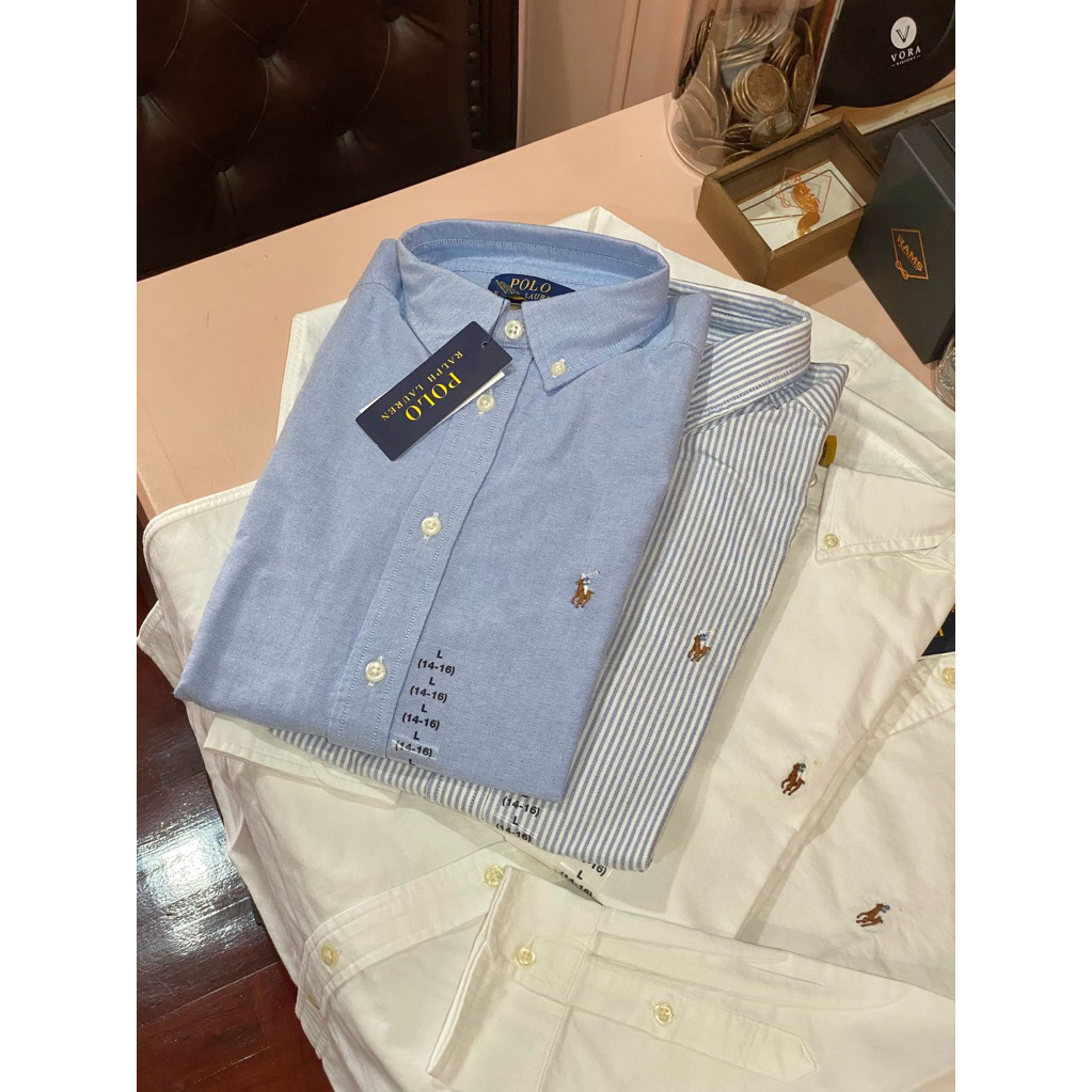 (สินค้าพร้อมส่ง🛵)Polo Ralph Lauren Cotton Oxford Shirt Boy Size ของแท้💯 สินค้าจากอเมริกา🇺🇸 [เก็บโค้ดลดเพิ่ม 20-25%]
