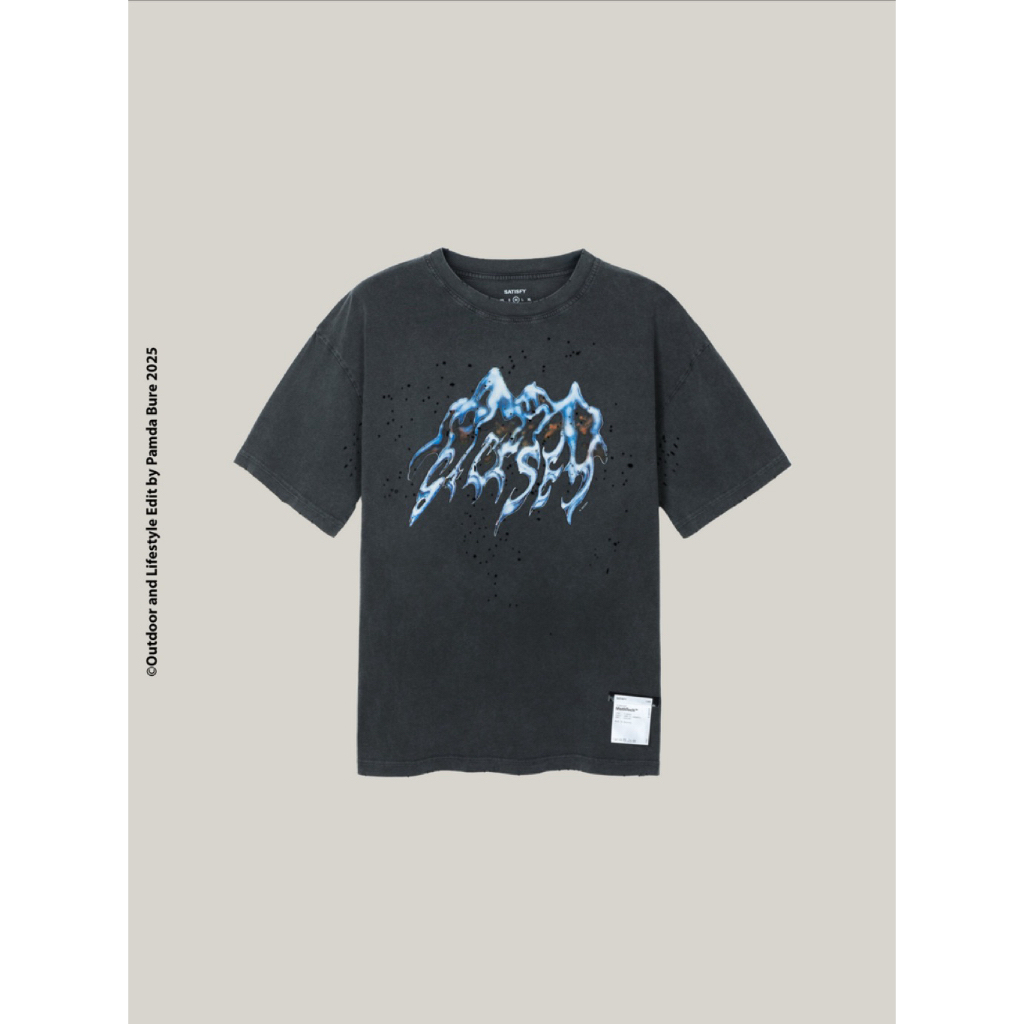 🚩SATISFY Running MothTech™ T-Shirt Aged Black Liquid Graphic