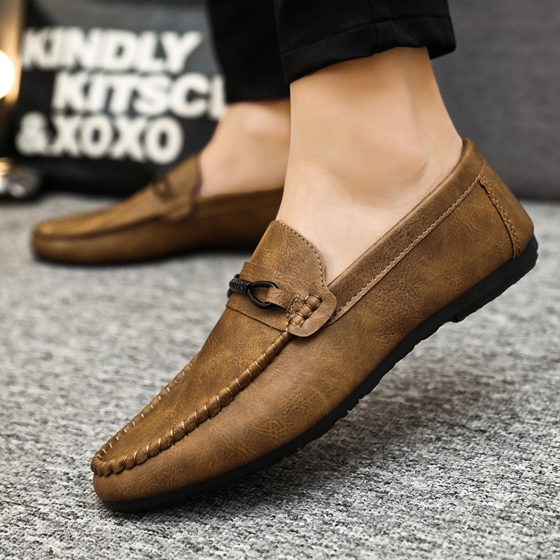 【จัดส่งจากไทย】 รองเท้า Loafers ผู้ชาย ขนาดใหญ่ 40-45 รองเท้าหนัง สลิปลำลอง - รูปที่ 2